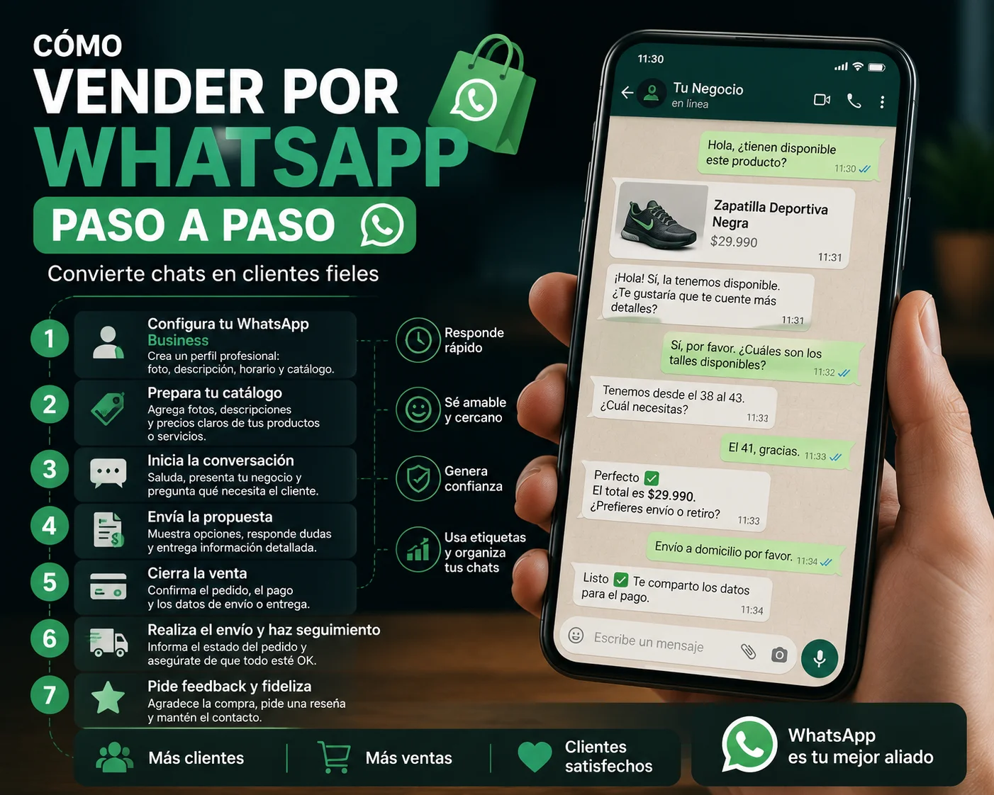 Cómo vender por WhatsApp paso a paso desde un negocio