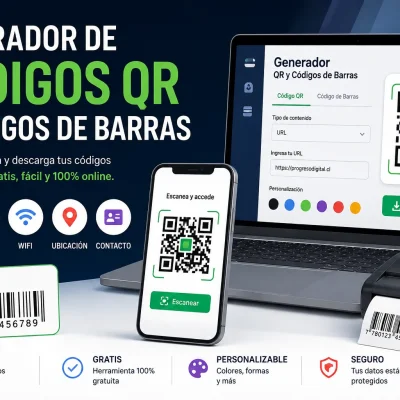 Generador de códigos QR gratis y códigos de barras para negocios en Chile